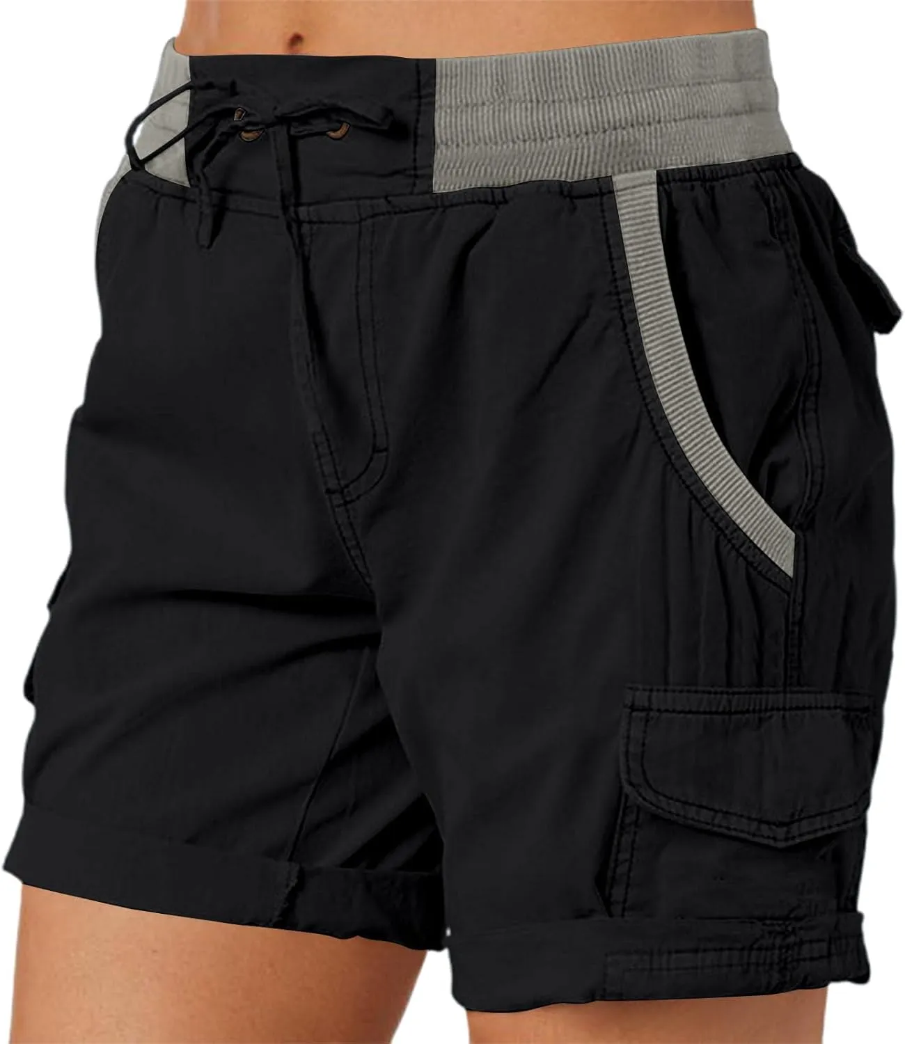 Women's Cargo Shorts Casual Summer High Waisted Drawstring Cotton Relaxed Fit Hiking Outdoor Outfit Trendy 2025