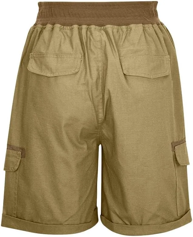 Women's Cargo Shorts Casual Summer High Waisted Drawstring Cotton Relaxed Fit Hiking Outdoor Outfit Trendy 2025
