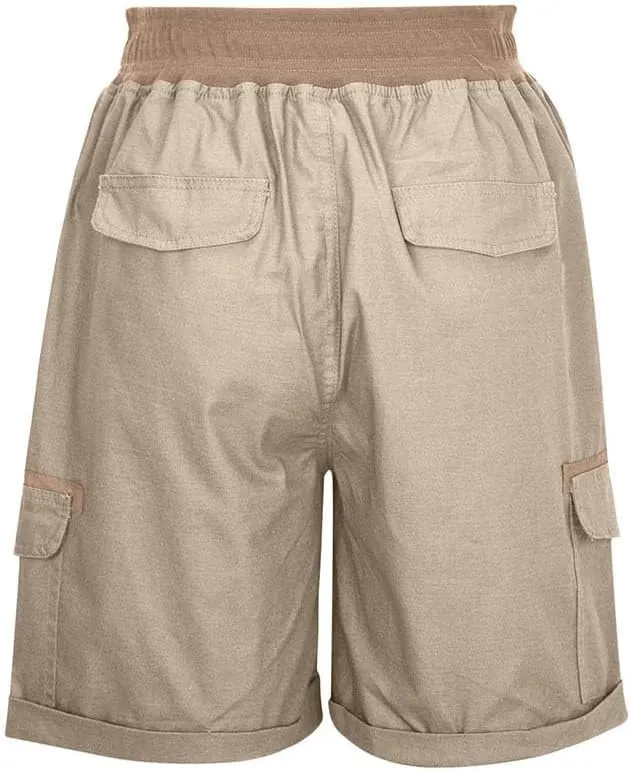 Women's Cargo Shorts Casual Summer High Waisted Drawstring Cotton Relaxed Fit Hiking Outdoor Outfit Trendy 2025