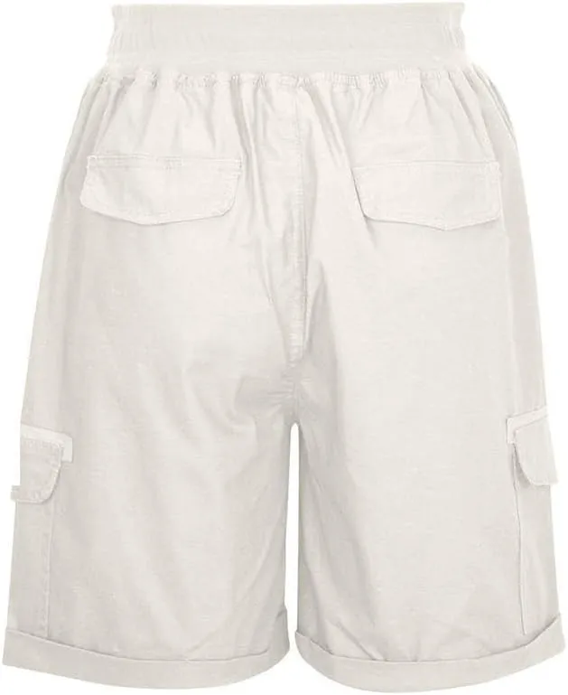 Women's Cargo Shorts Casual Summer High Waisted Drawstring Cotton Relaxed Fit Hiking Outdoor Outfit Trendy 2025