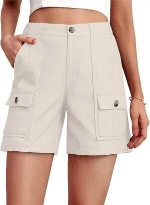 Womens Cargo Shorts Casual Trendy Summer Quick Dry Elastic Waist Slim Fit Short Pants Y2k Lightweight Outdoor Outfits