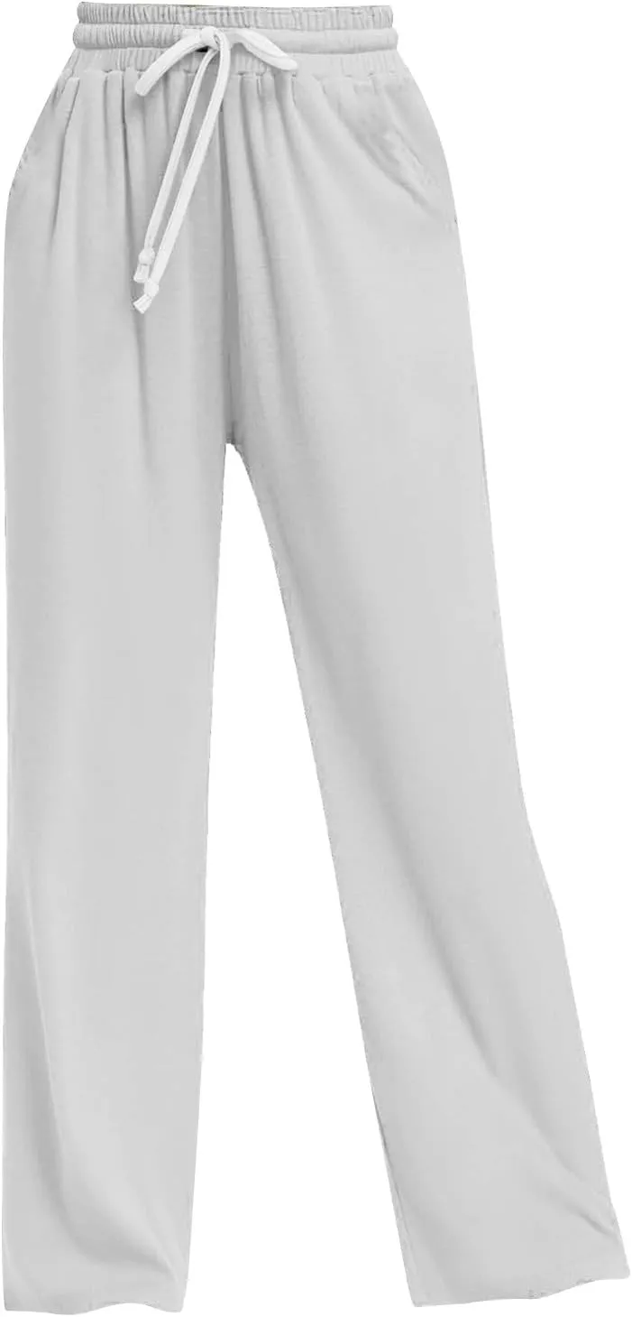 Womens Cargo Sweatpants Loose Sports Casual Pants Mid Waist Solid Color Wide Leg Pants Casual Pants Jogger