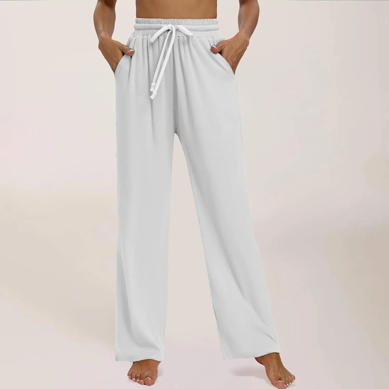 Womens Cargo Sweatpants Loose Sports Casual Pants Mid Waist Solid Color Wide Leg Pants Casual Pants Jogger