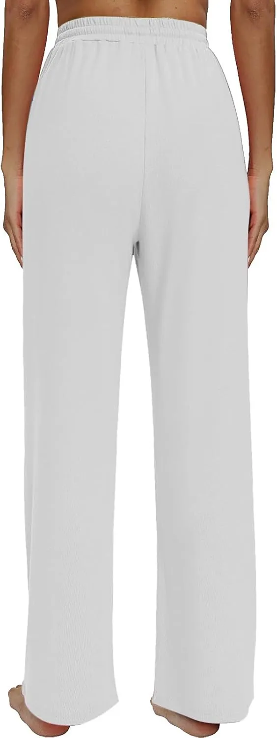 Womens Cargo Sweatpants Loose Sports Casual Pants Mid Waist Solid Color Wide Leg Pants Casual Pants Jogger