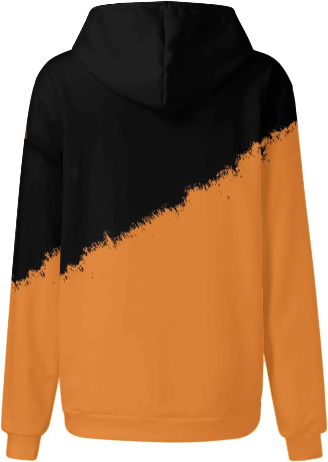 Womens Casual Hooded Sweatshirt with Pockets Colorblock String Hoodies Oversized Tunics Pullover Sweater Blouse Trendy