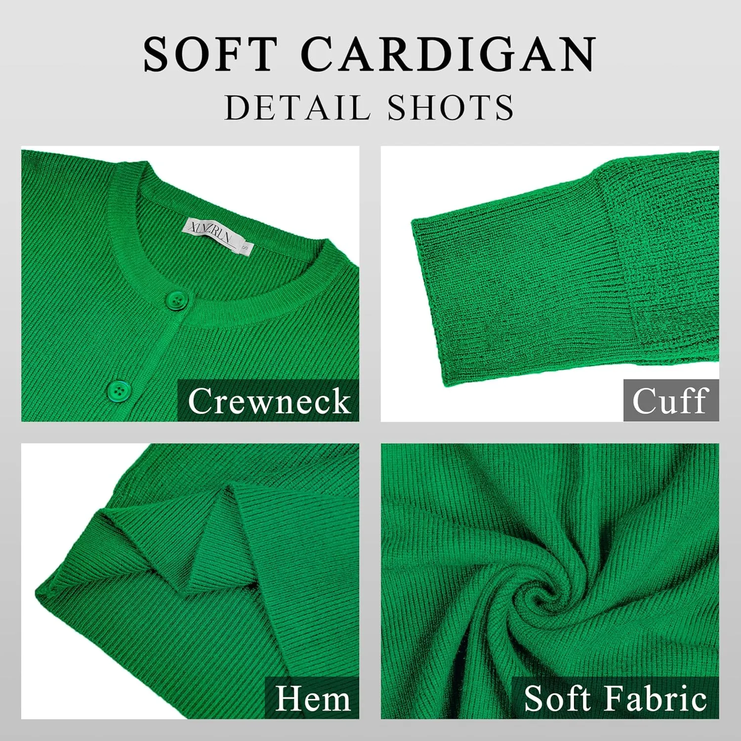 Women's Crew Neck Cardigan Button Down Long Sleeve Soft Knit Sweater Top Outwear Coat