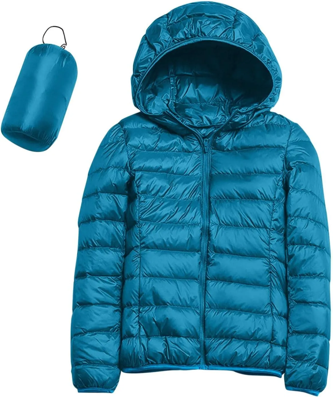 Women's Down Jacket Hooded Windproof Puffer Coat Packable Warm Winter Jacket Lightweight Ladies Parka Chunky With Hood Trendy