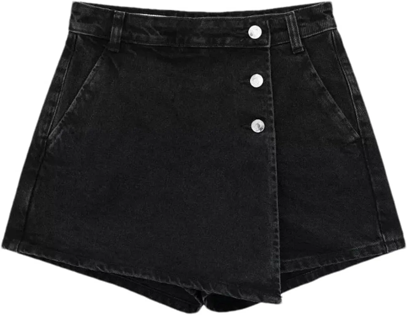 Women's Front Button Slim Mini Sexy Shorts Skirt Summer Fashion Street Washed Jeans Shorts