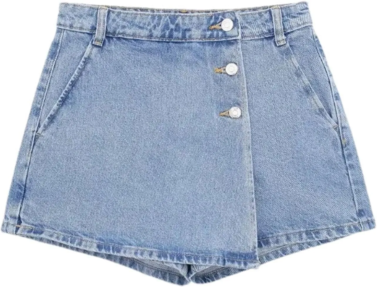 Women's Front Button Slim Mini Sexy Shorts Skirt Summer Fashion Street Washed Jeans Shorts