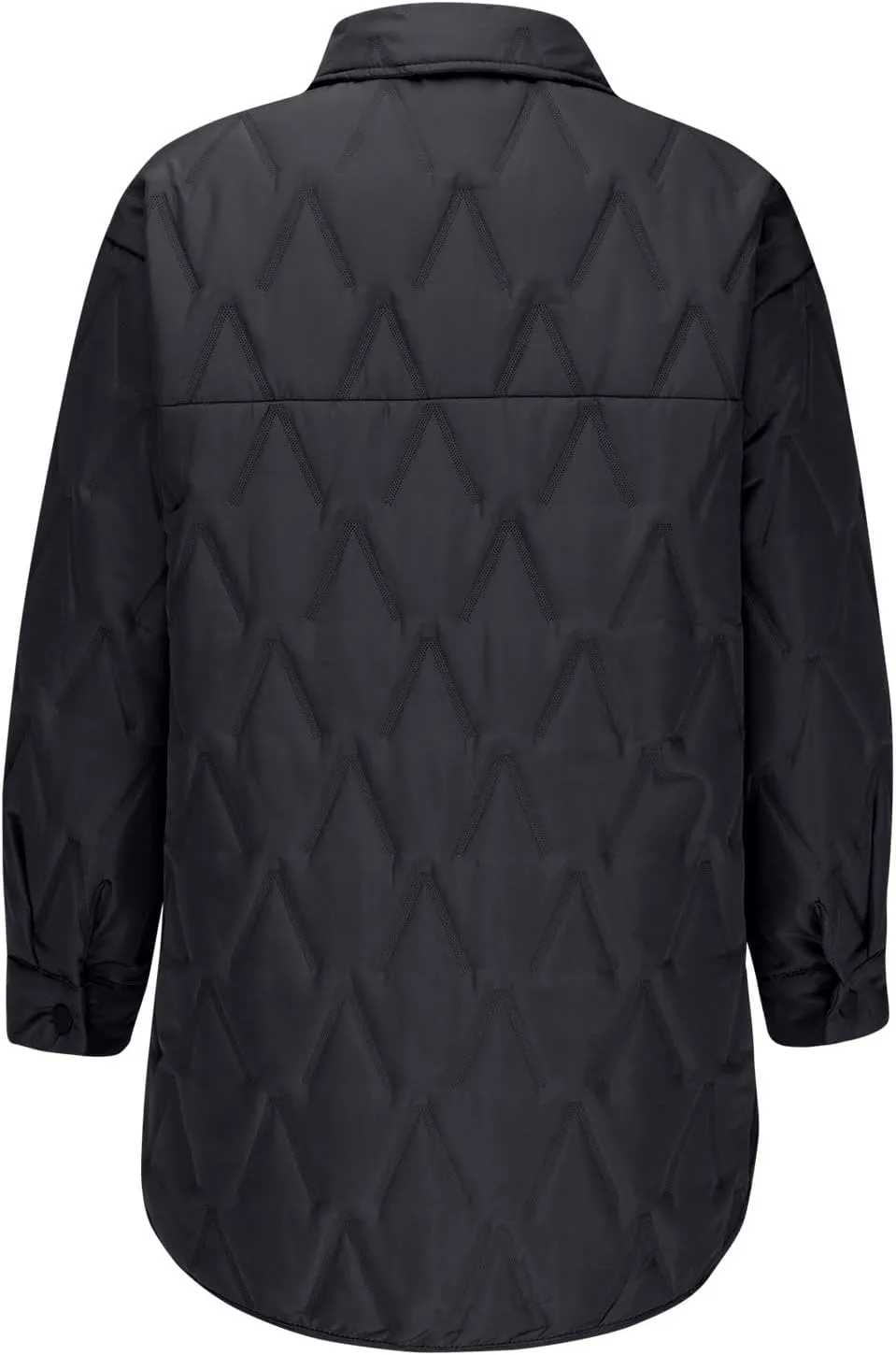 Womens Lapel Collar Quilted Puffer Jacket Warm Winter Lightweight Padded Down Coat Casual Button Front Pocket Outerwear