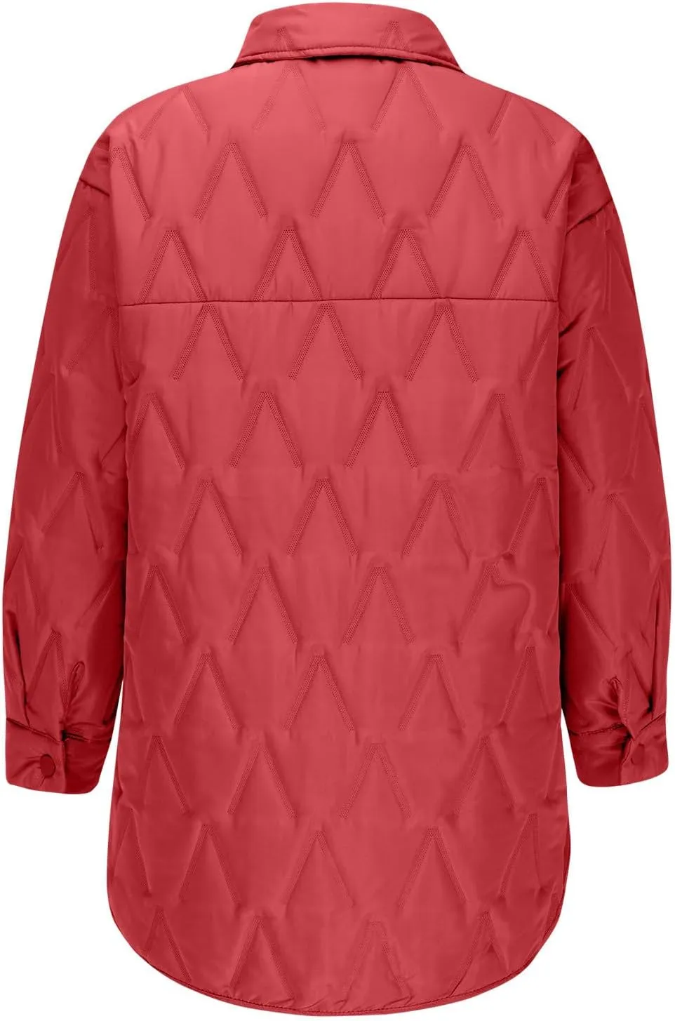 Womens Lapel Collar Quilted Puffer Jacket Warm Winter Lightweight Padded Down Coat Casual Button Front Pocket Outerwear