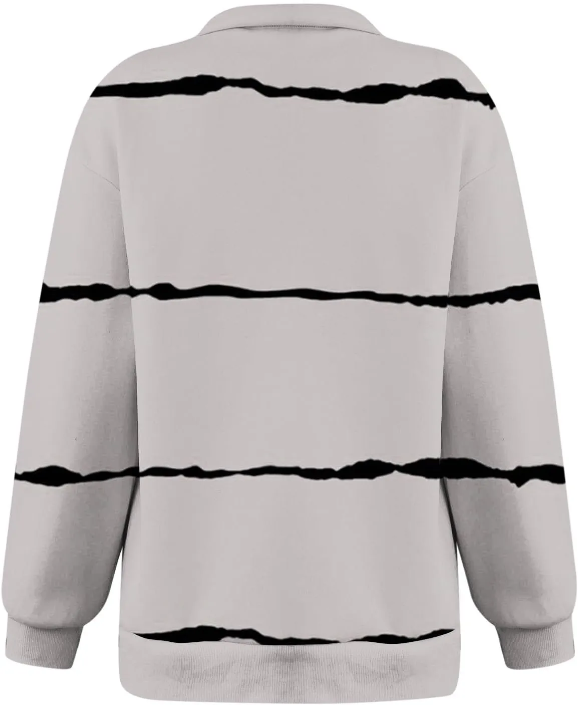 Womens Long Sleeve Oversized Fleece Sweatshirts Striped Pullover Tops 1/4 Zipper Casual Trendy Fall Clothes