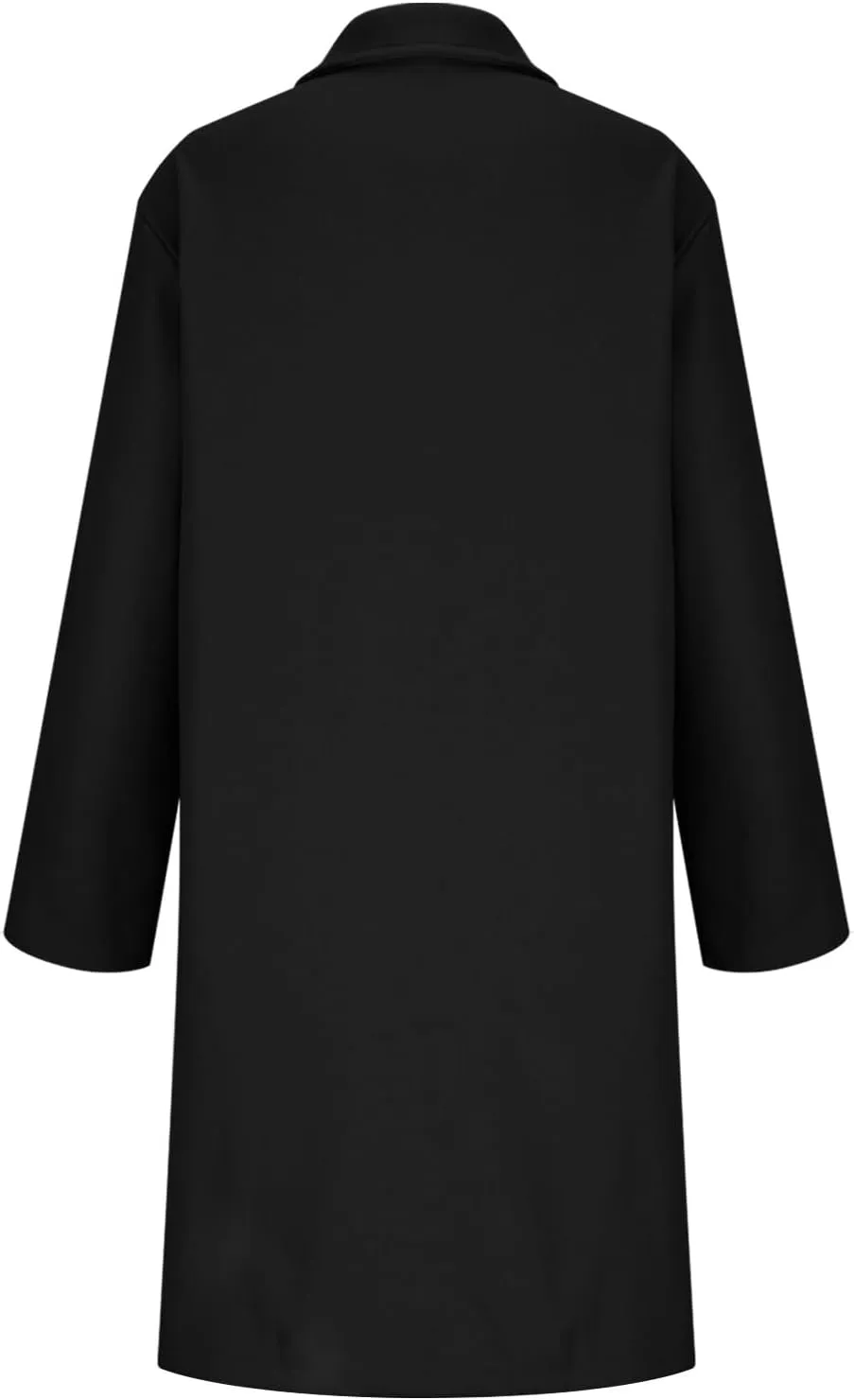 Womens Long Winter Jackets Casual Single Breasted Wool Blend Trench Coats Warm Business Overcoat Notch Lapel Pea Coat