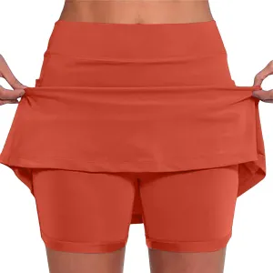 Women's Mini Tennis Skirt with Poackets,Skorts for Women Casual,Solid Color Athletic Shorts