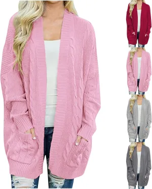 Women's Open Front Soft Knit Cardigans Loose Slouchy Oversized Wrap Chunky Pocket Sweaters Winter Coat Casual Jackets
