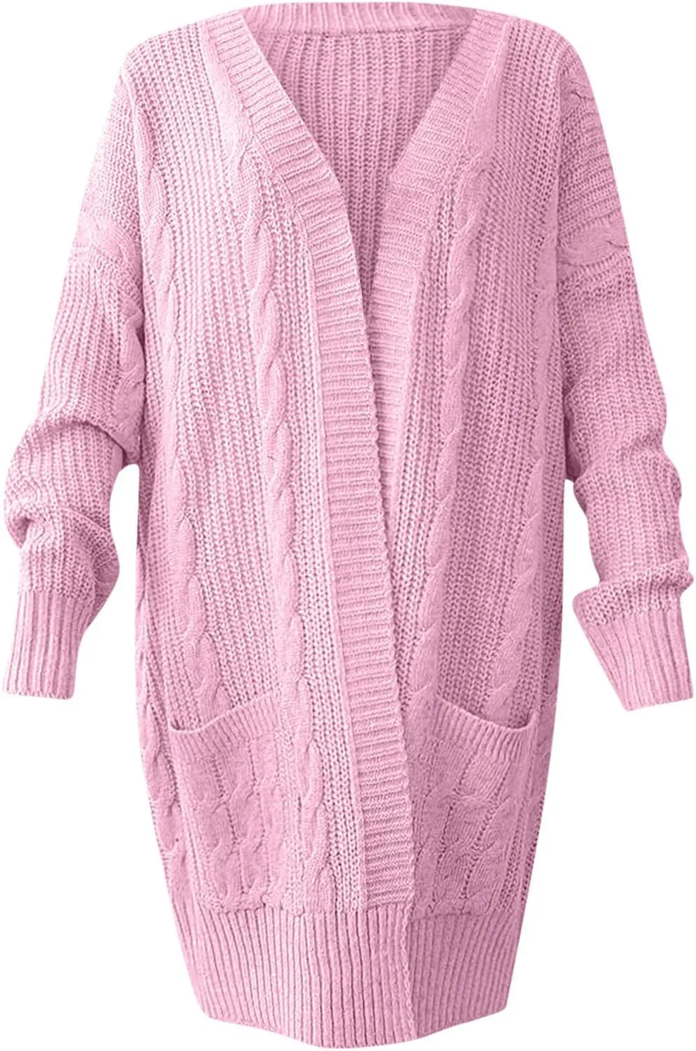 Women's Open Front Soft Knit Cardigans Loose Slouchy Oversized Wrap Chunky Pocket Sweaters Winter Coat Casual Jackets
