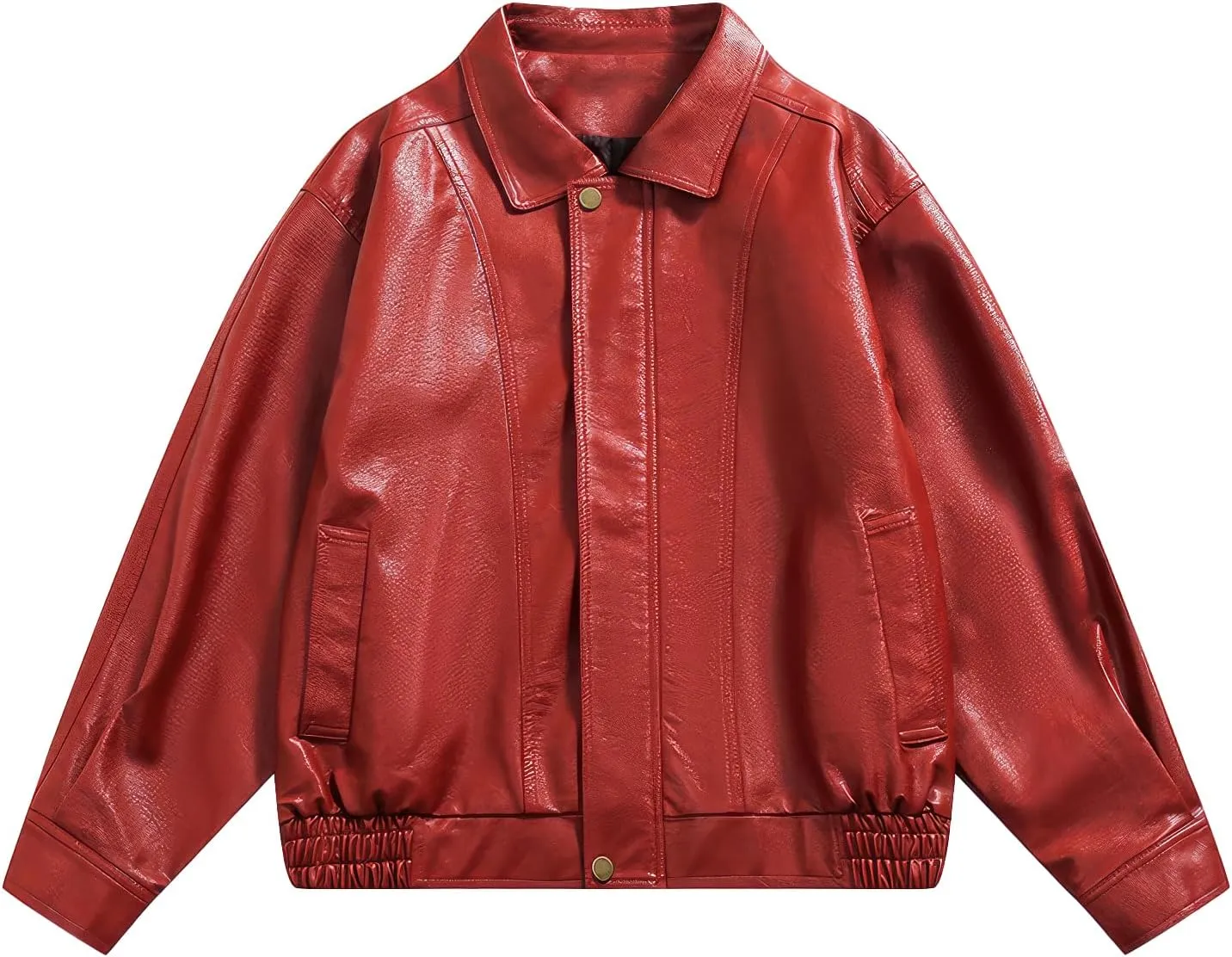 Womens Oversized Leather Jacket - Real Lambskin Loose Leather Jackets For Women