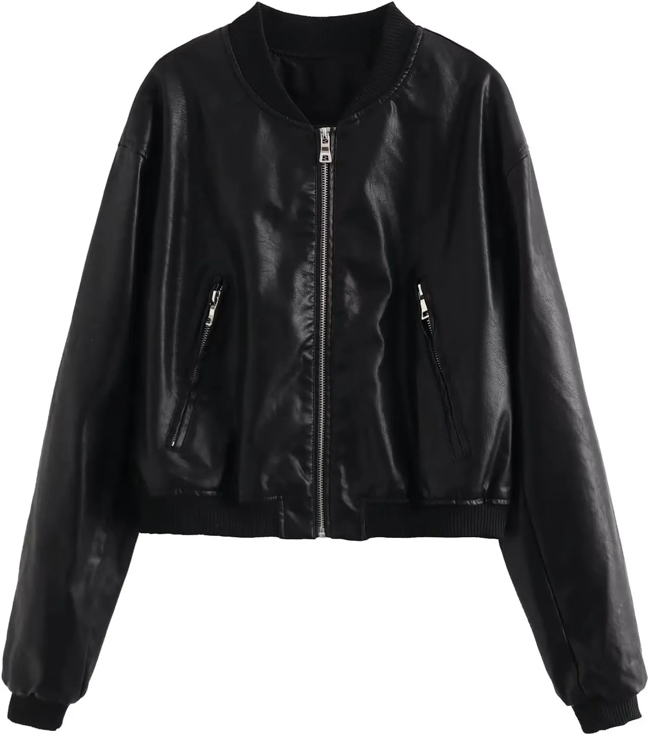 Womens Oversized Leather Jacket - Real Lambskin Loose Leather Jackets For Women
