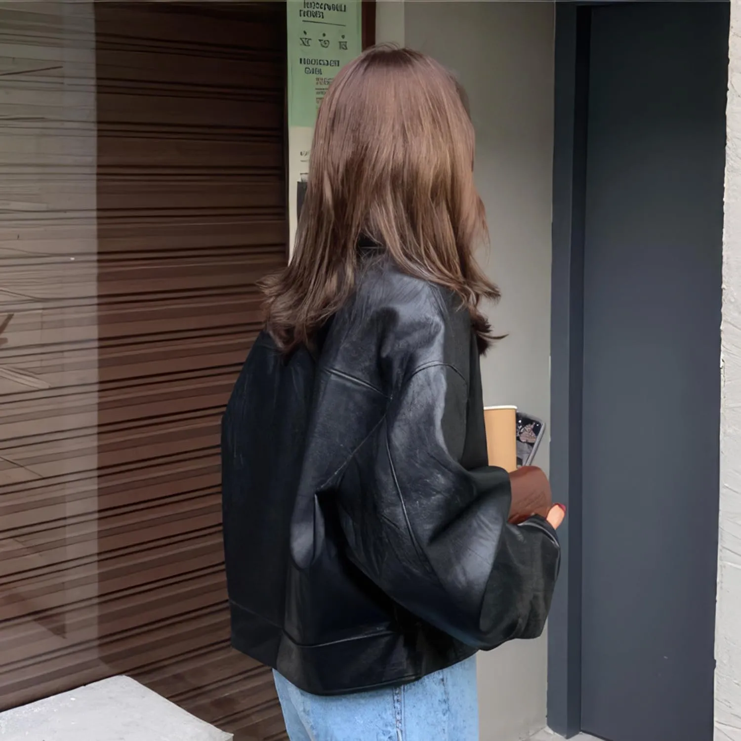 Womens Oversized Leather Jacket - Real Lambskin Loose Leather Jackets For Women