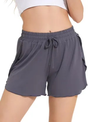 Womens Pajama Shorts - Viscose Made from Bamboo, High Waisted Sleep Shorts Summer Comfy Lounge Shorts