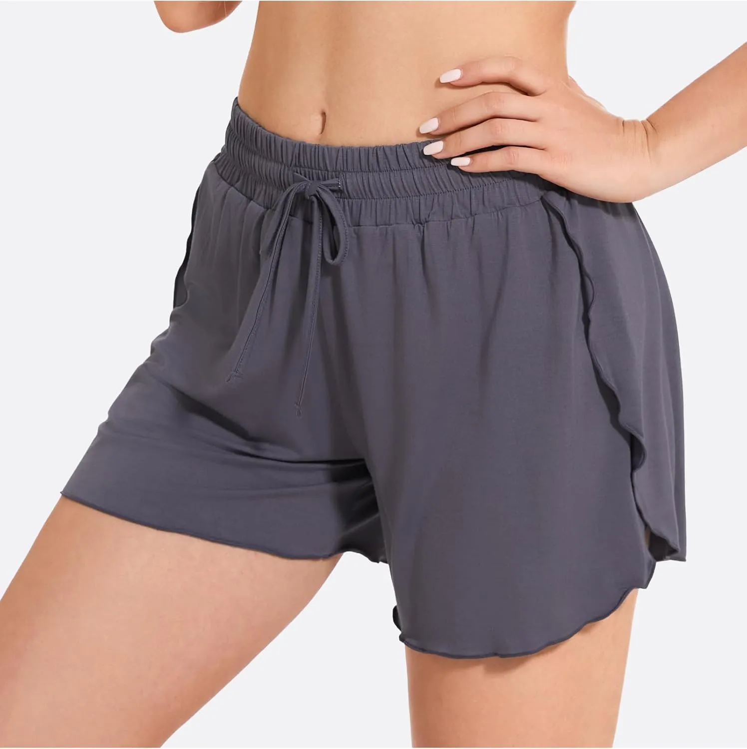 Womens Pajama Shorts - Viscose Made from Bamboo, High Waisted Sleep Shorts Summer Comfy Lounge Shorts