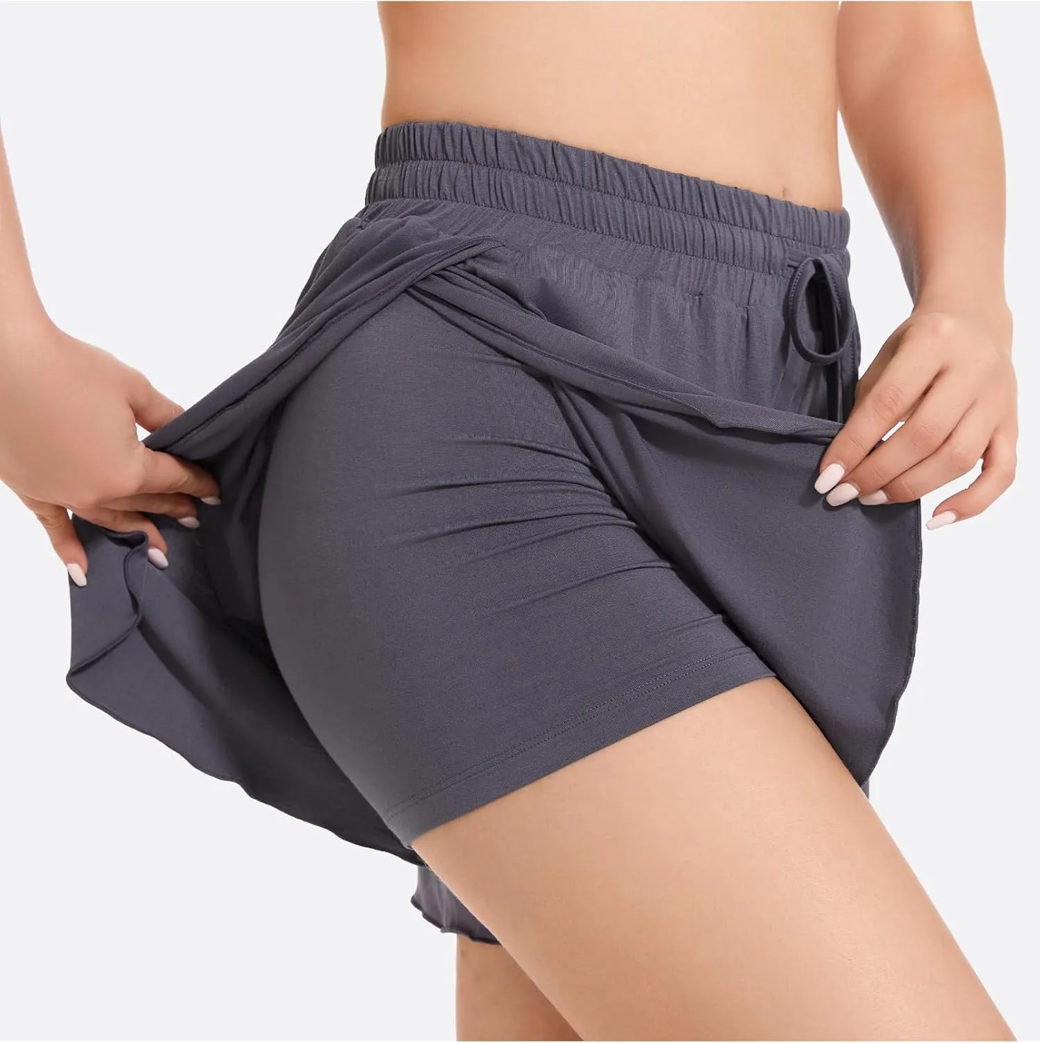 Womens Pajama Shorts - Viscose Made from Bamboo, High Waisted Sleep Shorts Summer Comfy Lounge Shorts