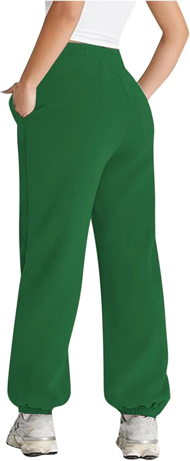 Womens Pants Casual Plus Size V Crossover Waist Sweatpants Baggy Y2K Jogger Pants Cinch Bottom Warm Lounge Pants