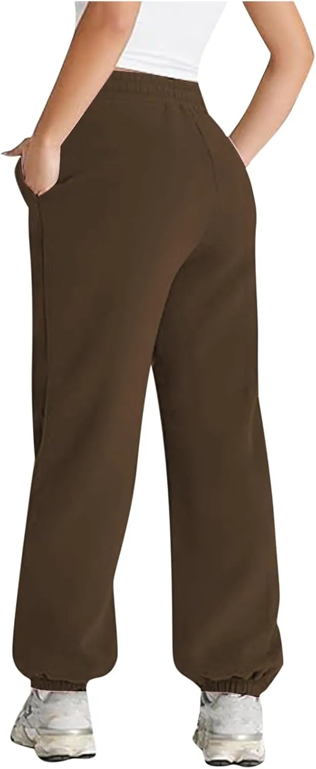 Womens Pants Casual Plus Size V Crossover Waist Sweatpants Baggy Y2K Jogger Pants Cinch Bottom Warm Lounge Pants