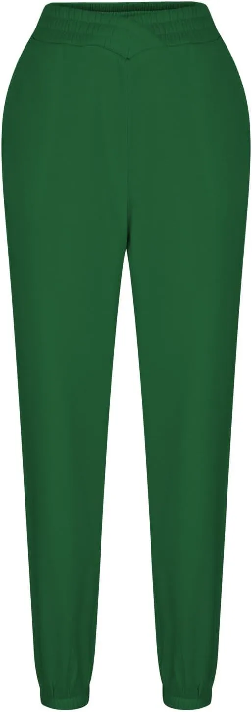 Womens Pants Casual Plus Size V Crossover Waist Sweatpants Baggy Y2K Jogger Pants Cinch Bottom Warm Lounge Pants