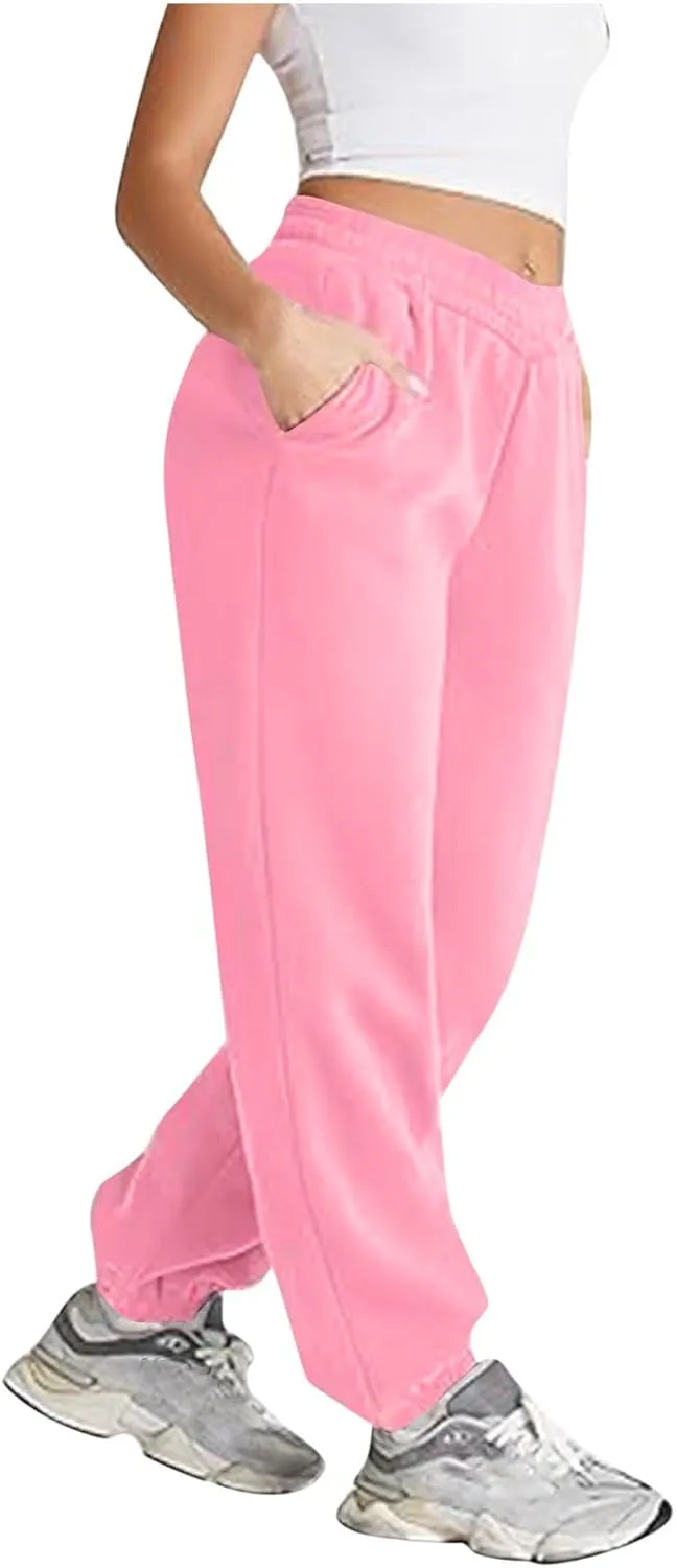 Womens Pants Casual Plus Size V Crossover Waist Sweatpants Baggy Y2K Jogger Pants Cinch Bottom Warm Lounge Pants