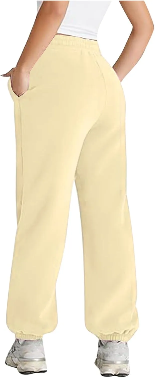 Womens Pants Casual Plus Size V Crossover Waist Sweatpants Baggy Y2K Jogger Pants Cinch Bottom Warm Lounge Pants