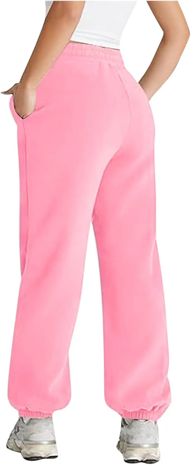 Womens Pants Casual Plus Size V Crossover Waist Sweatpants Baggy Y2K Jogger Pants Cinch Bottom Warm Lounge Pants