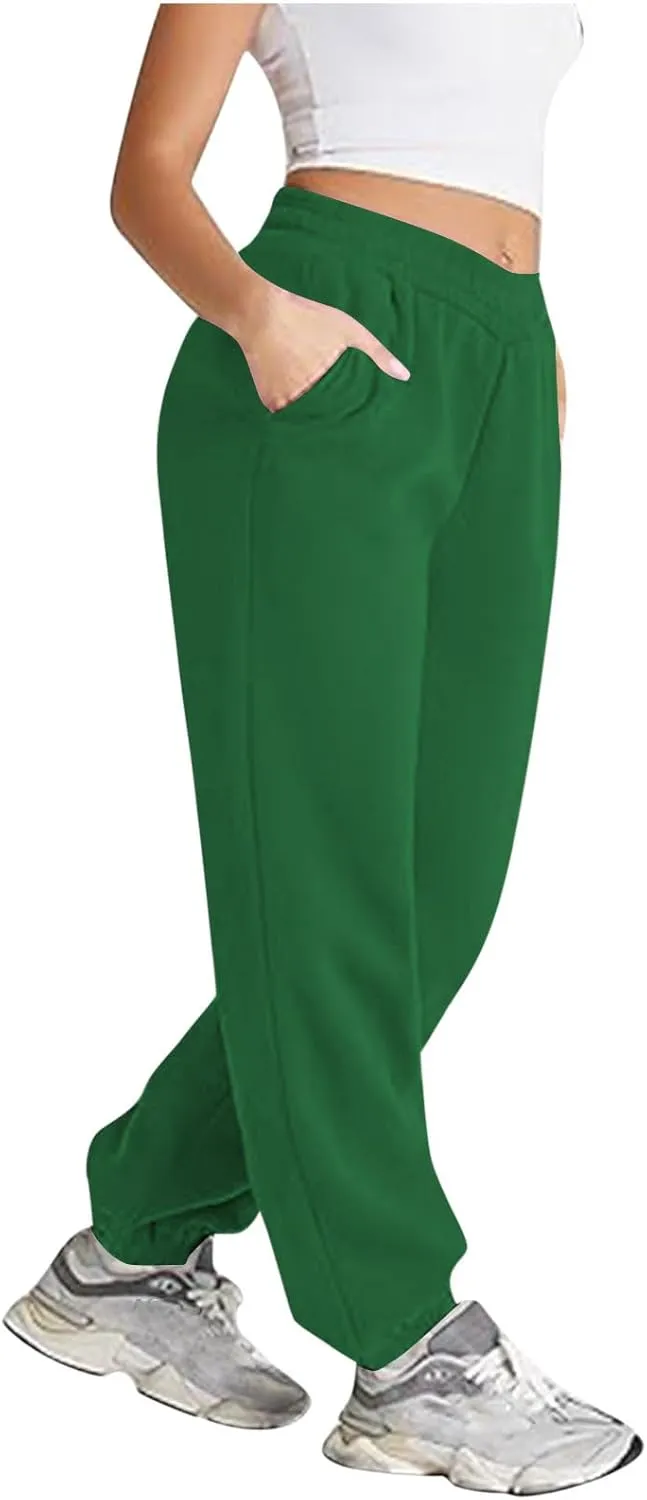 Womens Pants Casual Plus Size V Crossover Waist Sweatpants Baggy Y2K Jogger Pants Cinch Bottom Warm Lounge Pants