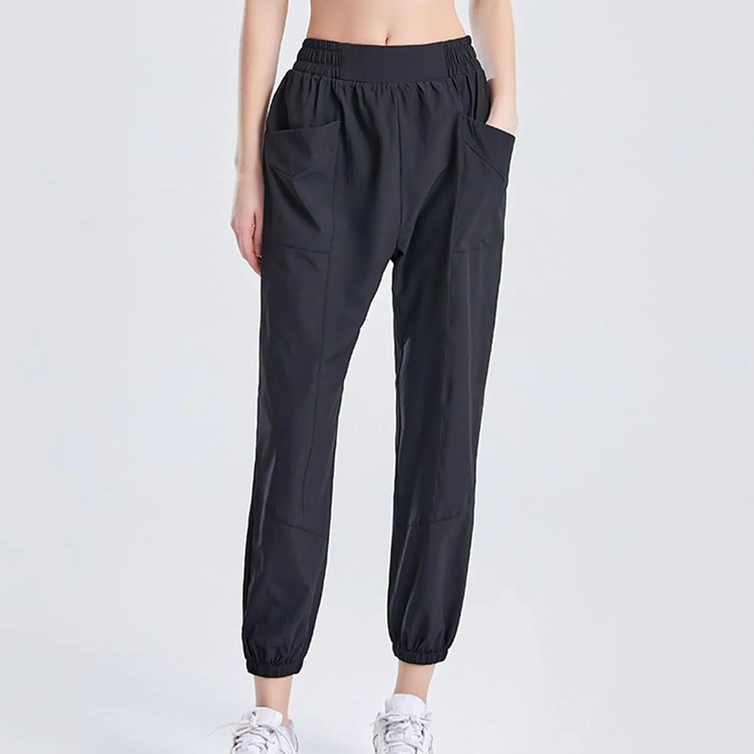 Women's Pants with Pockets High Waisted Lounge Casual Wide Leg Drawstring Sweatpant Baggy 2024 Trendy Baggy Bottom