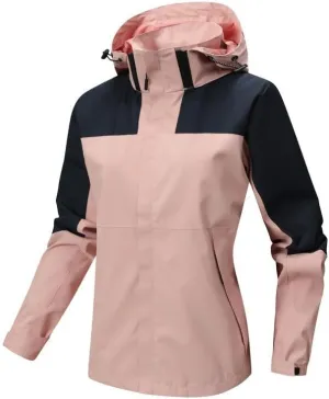 Women's Plus Size Raincoats Lightweight Waterproof Hooded Windbreaker Outdoor Hiking Rain Jackets Zip Up Outerwear