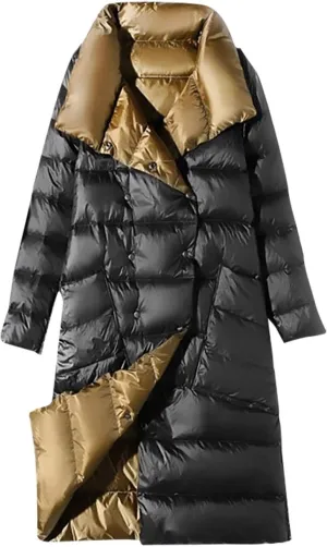 Women's Quilted Lightweight Puffer Jacket Thickened Long Winter Coats Zip Up Plus Size Casual Baggy Down Outerwear
