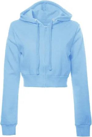 Women's Solid Fleece Long Sleeve Zip Up Crop Hoodie Jacket 2024 Fall Trendy Cropped Hoodie Sweatshirts Preppy Clothes
