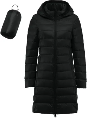 Women's Warm Waterproof Puffer Jacket Packable down Jacket Hooded Short Puffer Lightweight Winter Coat with Pockets