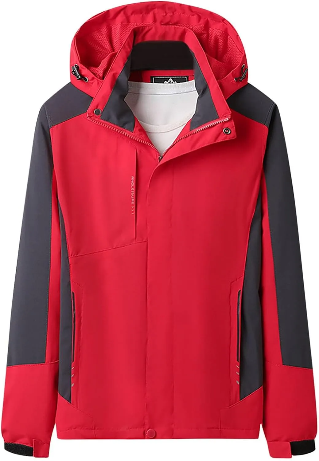 Womens Waterproof Rain Jacket Lightweight Soft Patchwork Windbreaker Active Outdoor Raincoat with Removable Hood