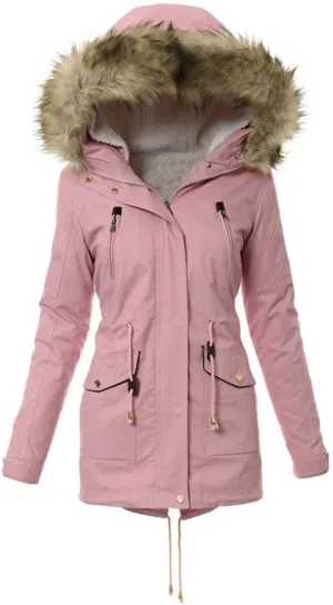 Womens Winter Coats Warm Thickened Sherpa Lined Jacket Hooded Outerwear Plus Size Puffer Parka Down Jackets Overcoat