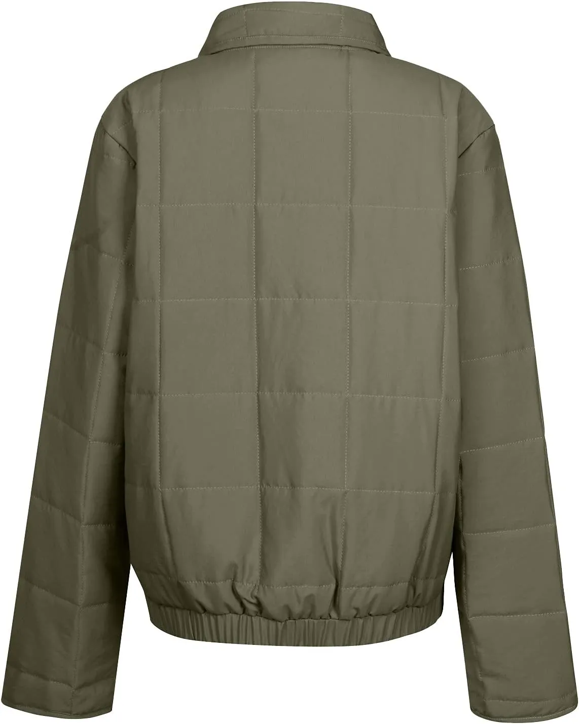 Womens Winter Jacket Stand-Collar Cotton Jacket Loose Pocket Cotton Jacket Warm Winter with 4 Pockets Long Coat