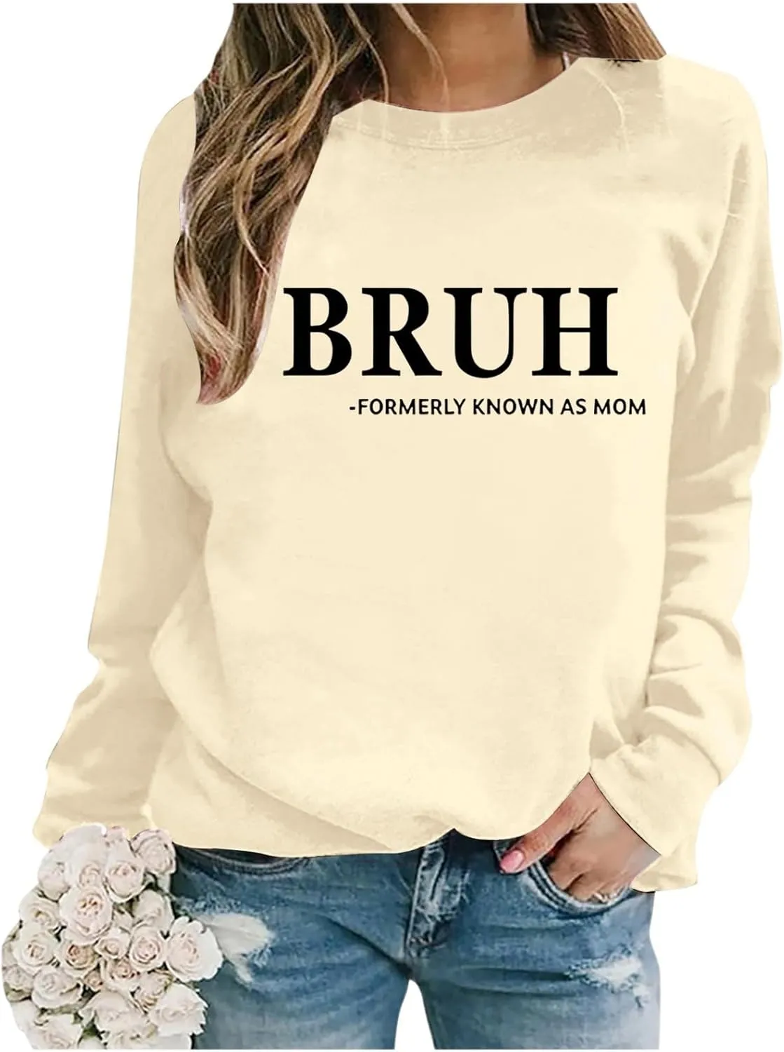 WYTong Bruh Formerly Known as Mom Sweatshirts Women Grandma Sweatshirt Happiness Is Being a Grammy Graphic Sweatshirt
