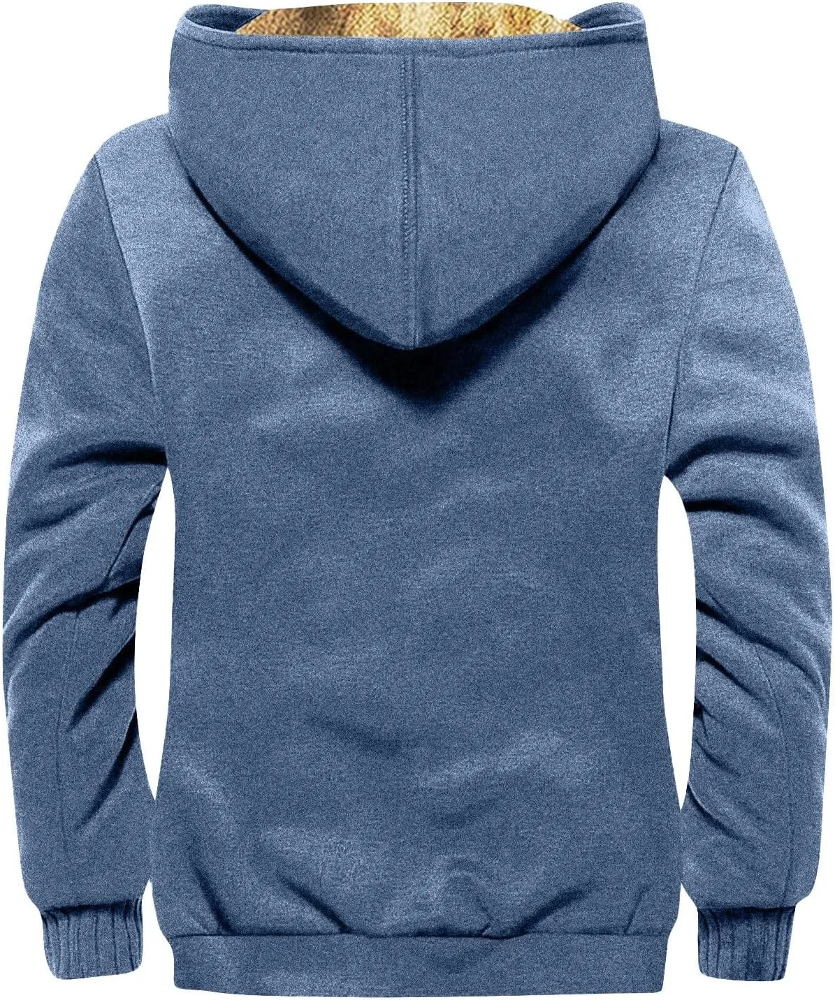 XIAXOGOOL Zip Up Hoodie Men Big And Tall Men's Vintage Heavyweight Sherpa Fleece Lined Jackets Winter Warm Sweatshirt Coats