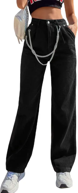 Y2K Women High Waisted Skinny Straight Leg Jeans Color Block Denim Pants Patchwork Classic Streetwear Baggy Trouser