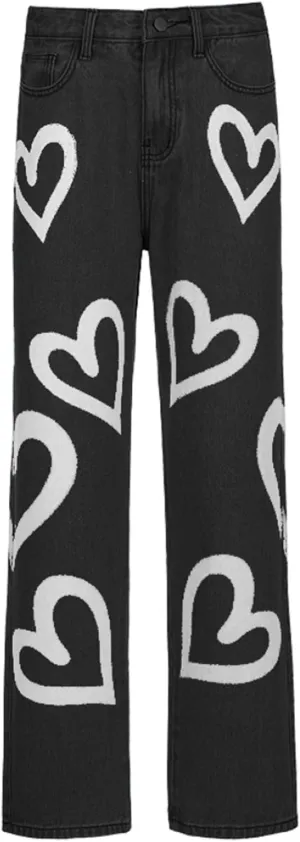 Y2K Women High Waisted Skinny Straight Leg Jeans Color Block Denim Pants Patchwork Classic Streetwear Baggy Trouser
