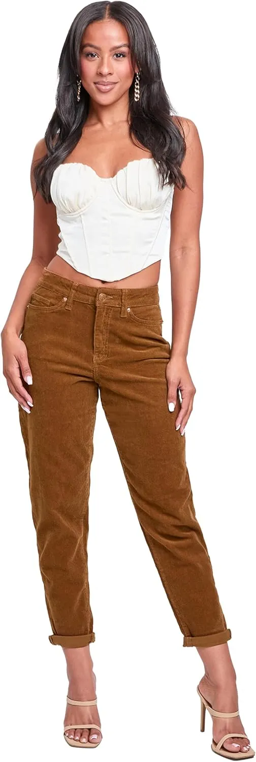 YMI Jeans Women's Corduroy Mom Fit Pants