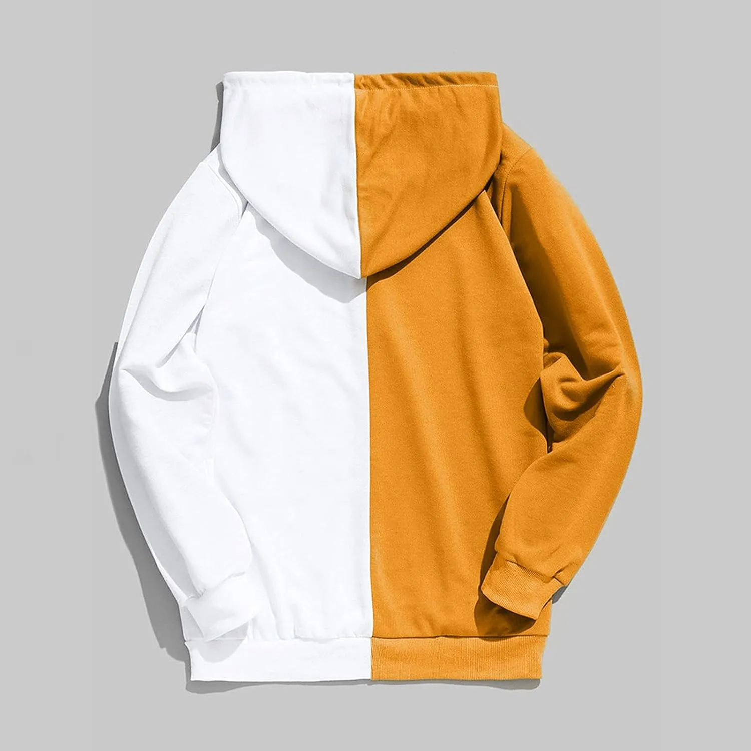 Ymosrh Men's Novelty Hoodies Sweatshirt Long Sleeve Color Block Hoodie Pullover Sweaters, S-2XL