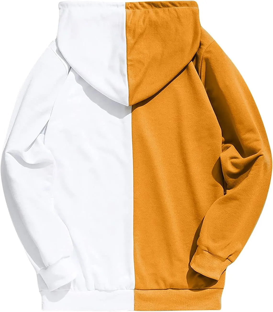 Ymosrh Men's Novelty Hoodies Sweatshirt Long Sleeve Color Block Hoodie Pullover Sweaters, S-2XL