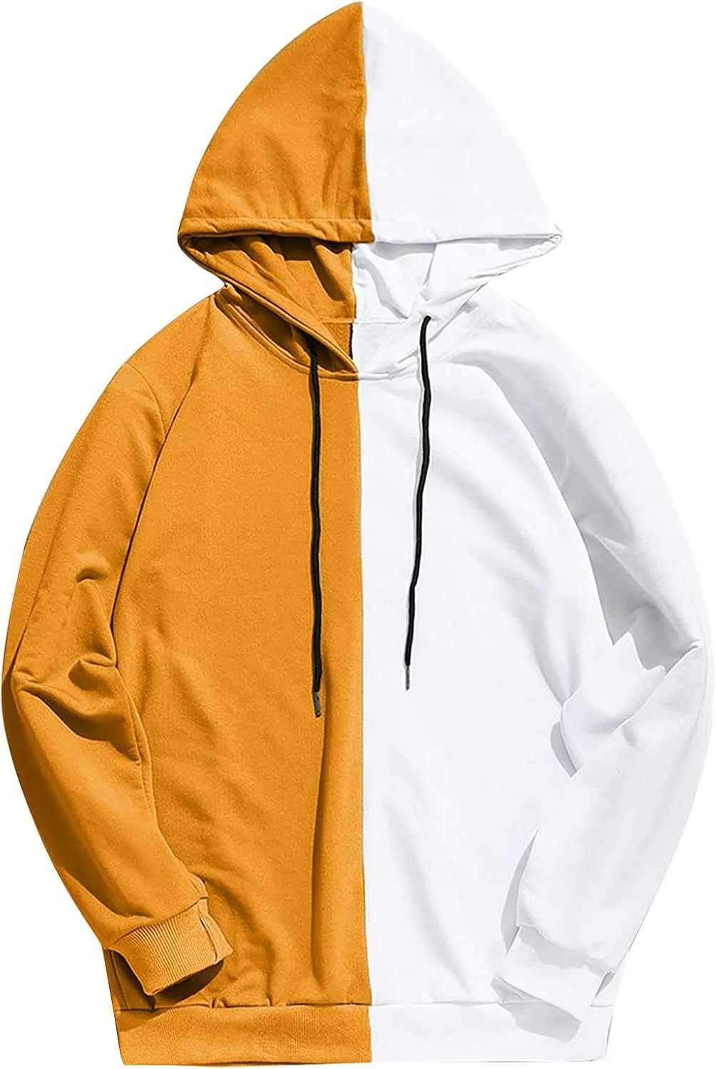 Ymosrh Men's Novelty Hoodies Sweatshirt Long Sleeve Color Block Hoodie Pullover Sweaters, S-2XL