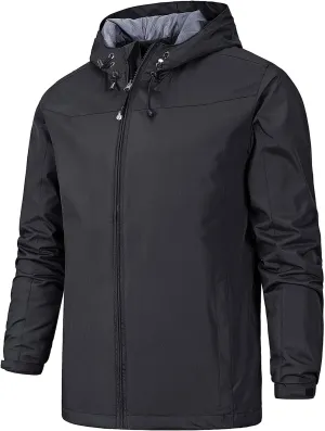 Ymosrh Men's Rain Coat Jackets Lightweight Nylon Windbreaker Wind & Water Resistant Jacket, XL-5XL